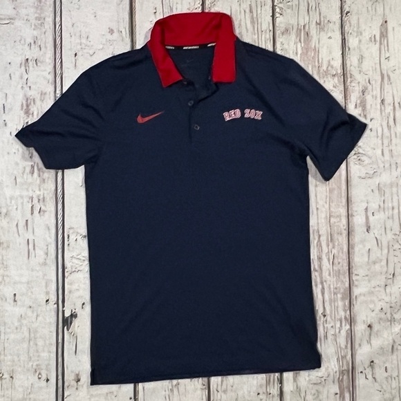 Boston Red Sox Nike Dri - Fit Polo Golf Basebal Sports Tennis Shirt - Picture 1 of 3